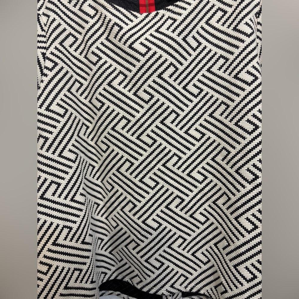 W5 By Anthropologie Black &White Geometric Pattern 3/4 Sleeve Blouse Woman’s XL - Picture 2 of 6